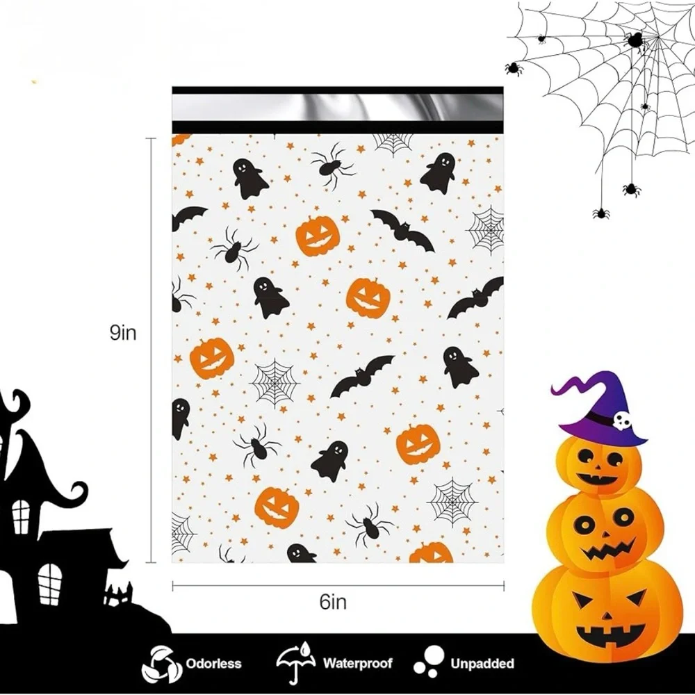 25 Poly Mailers 6x9 Variety Pack Halloween NIP - Picture 10 of 11